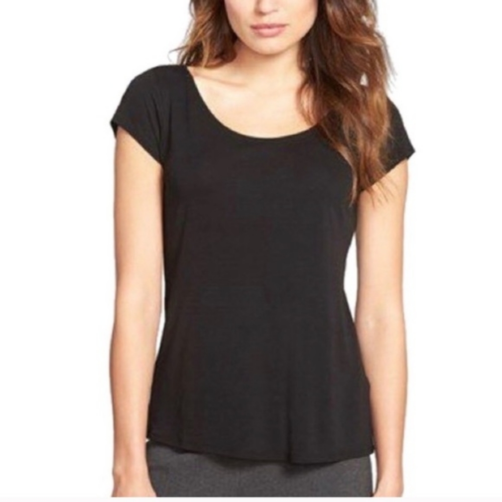 Eileen Fisher Black Silk Tee
